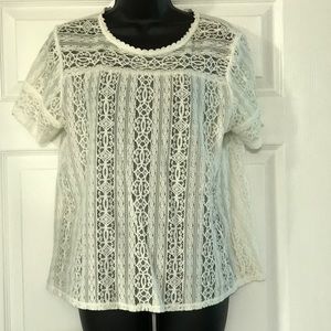 Loft White Lace Blouse